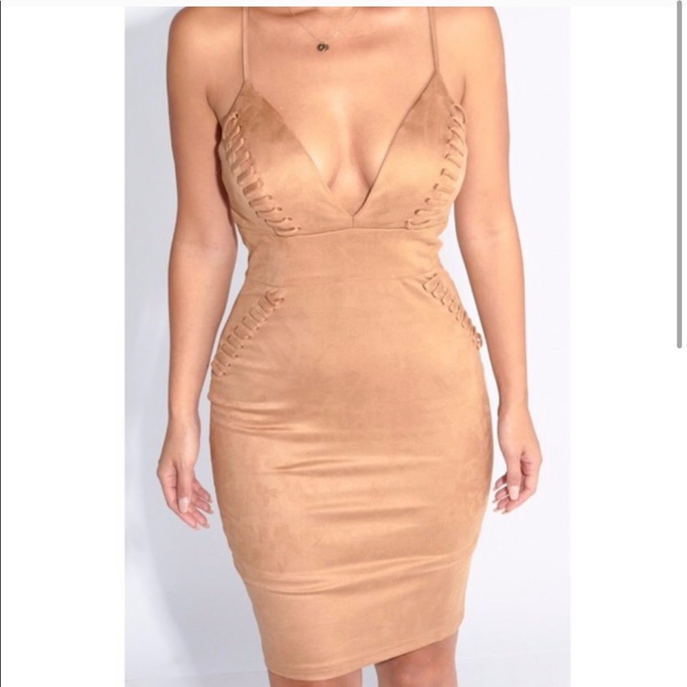 J Lux Label Suede midi dress